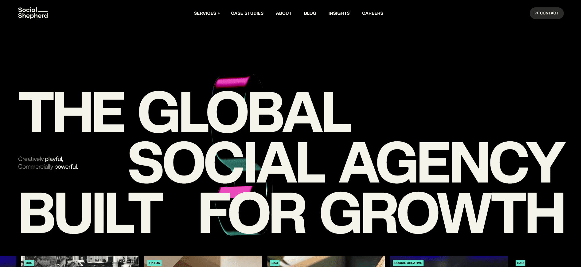 The Social Shepherd homepage screenshot