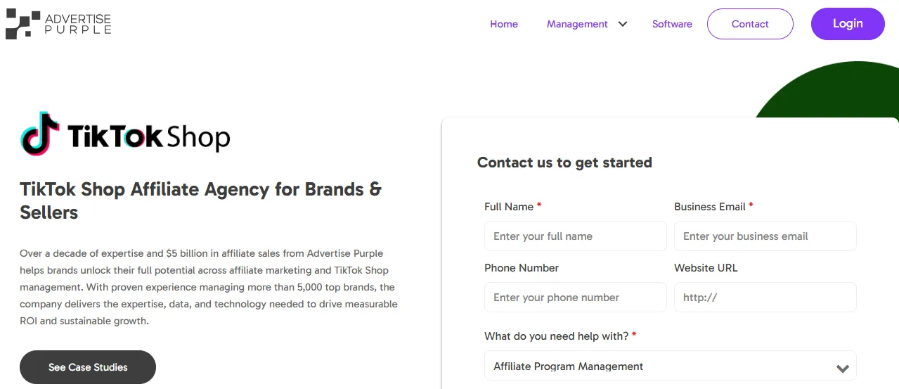 TikTok Shop Agency - Advertise Purple