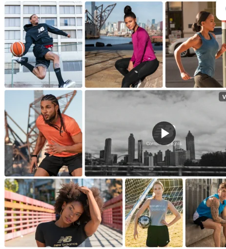 Examples from inBeat's New Balance campaign: polished UGC for top-of-funnel awareness