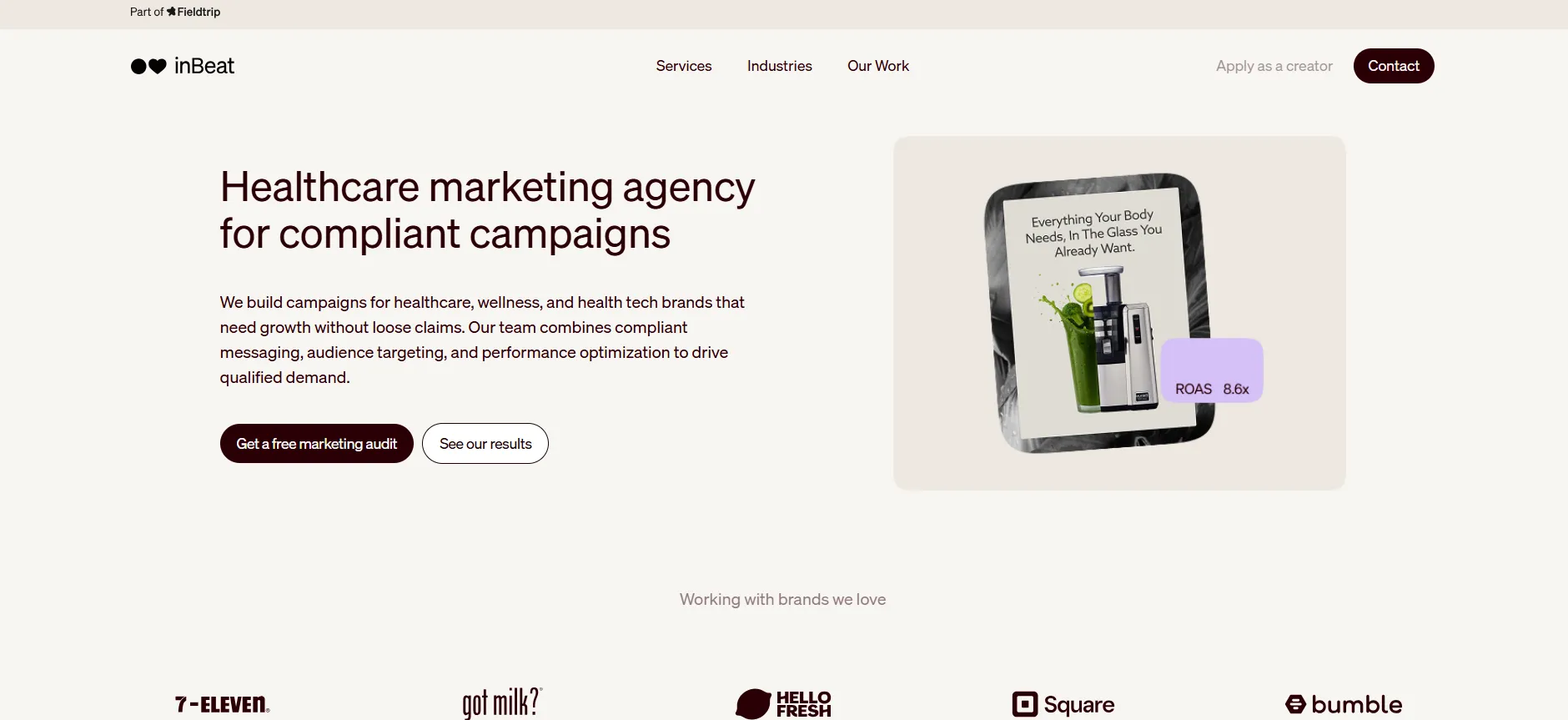 inBeat Agency creates compliant UGC and paid social ads for health brands.