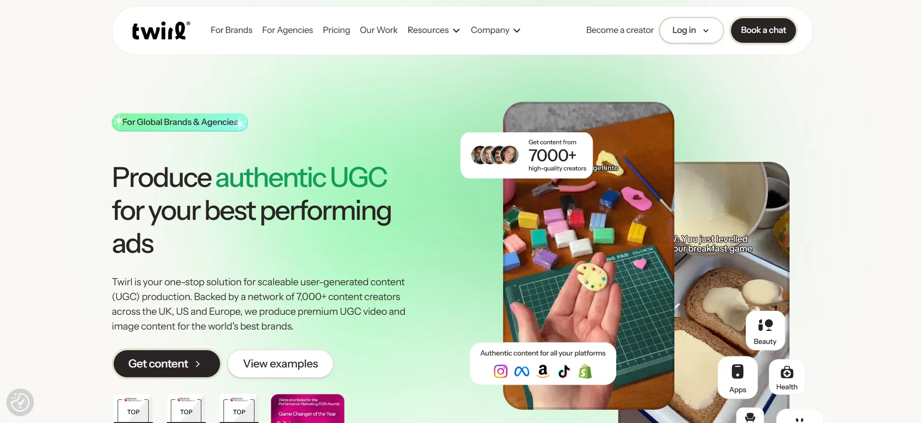Twirl produces reusable UGC for fitness brands across social channels.
