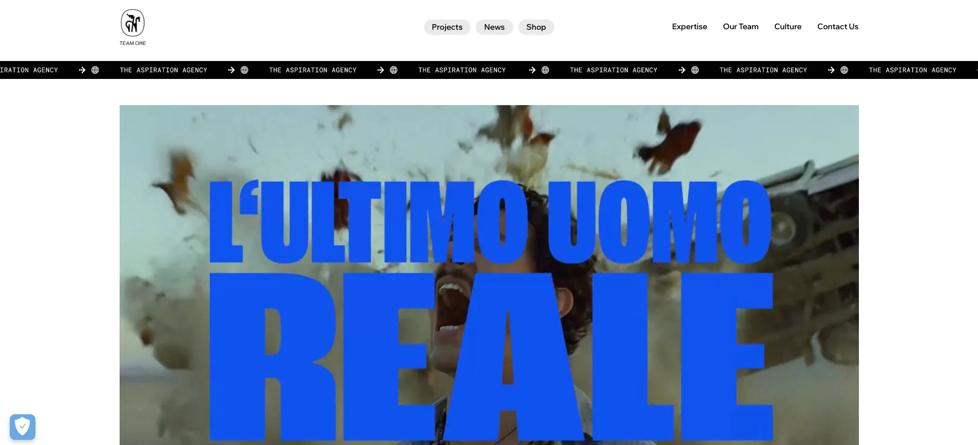 Team One website screenshot