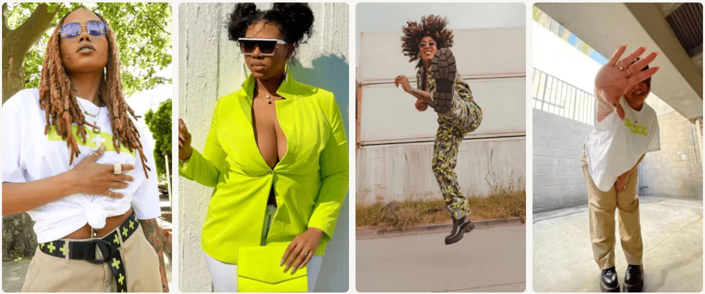 Four diverse creators model Nordstrom and Wildfang collection outfits