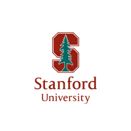 Stanford University logo featuring a red block S with a green tree in the center.