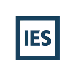IES logo with bold letters inside a square border.
