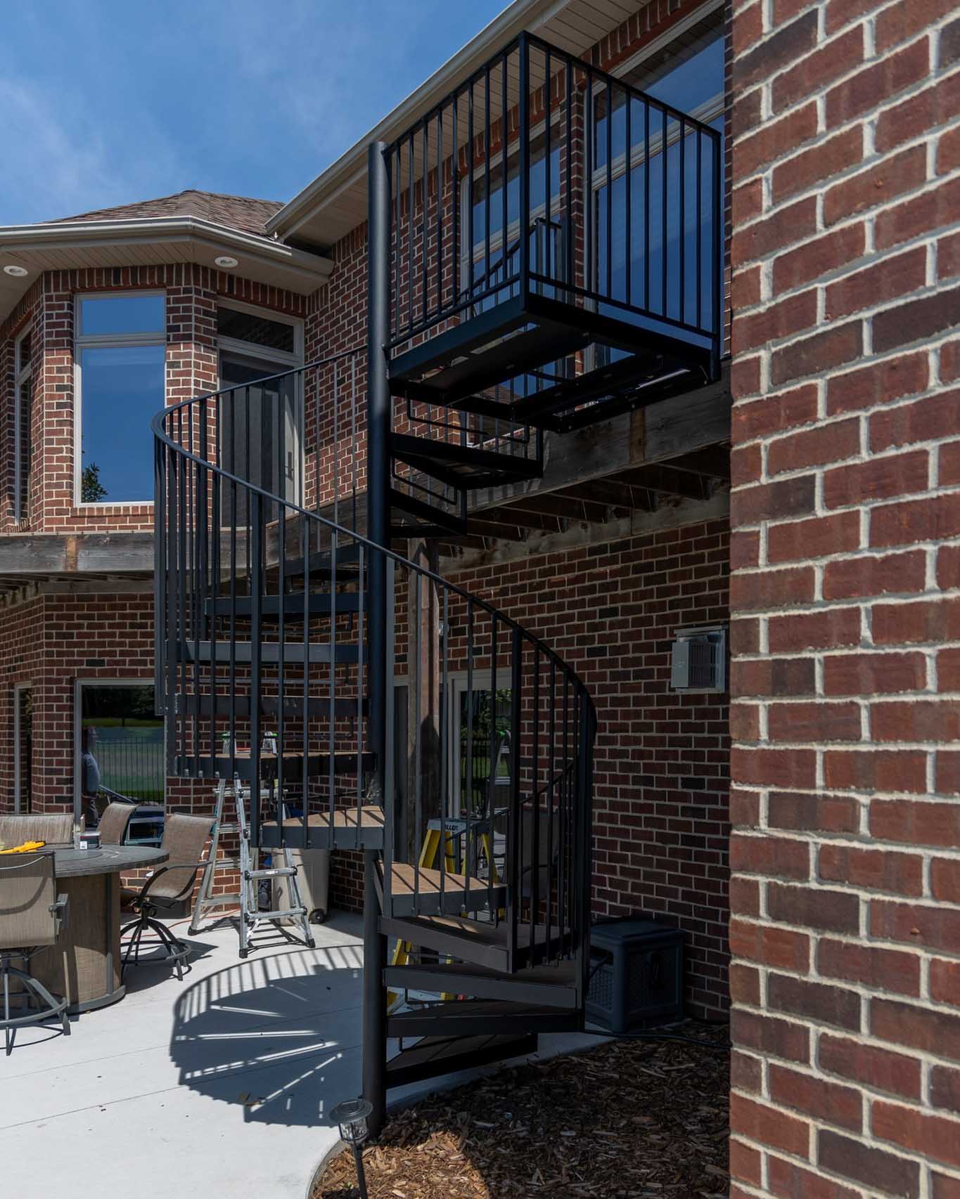 Custom spiral staircase for deck - Sioux Falls, SD