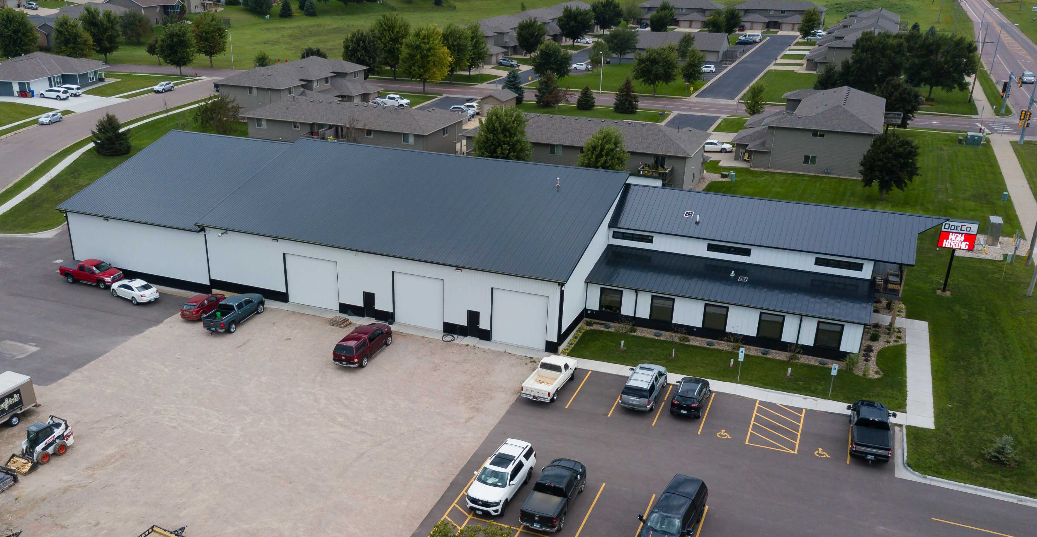 Aerial view of the OdeCo office in Brandon, SD.
