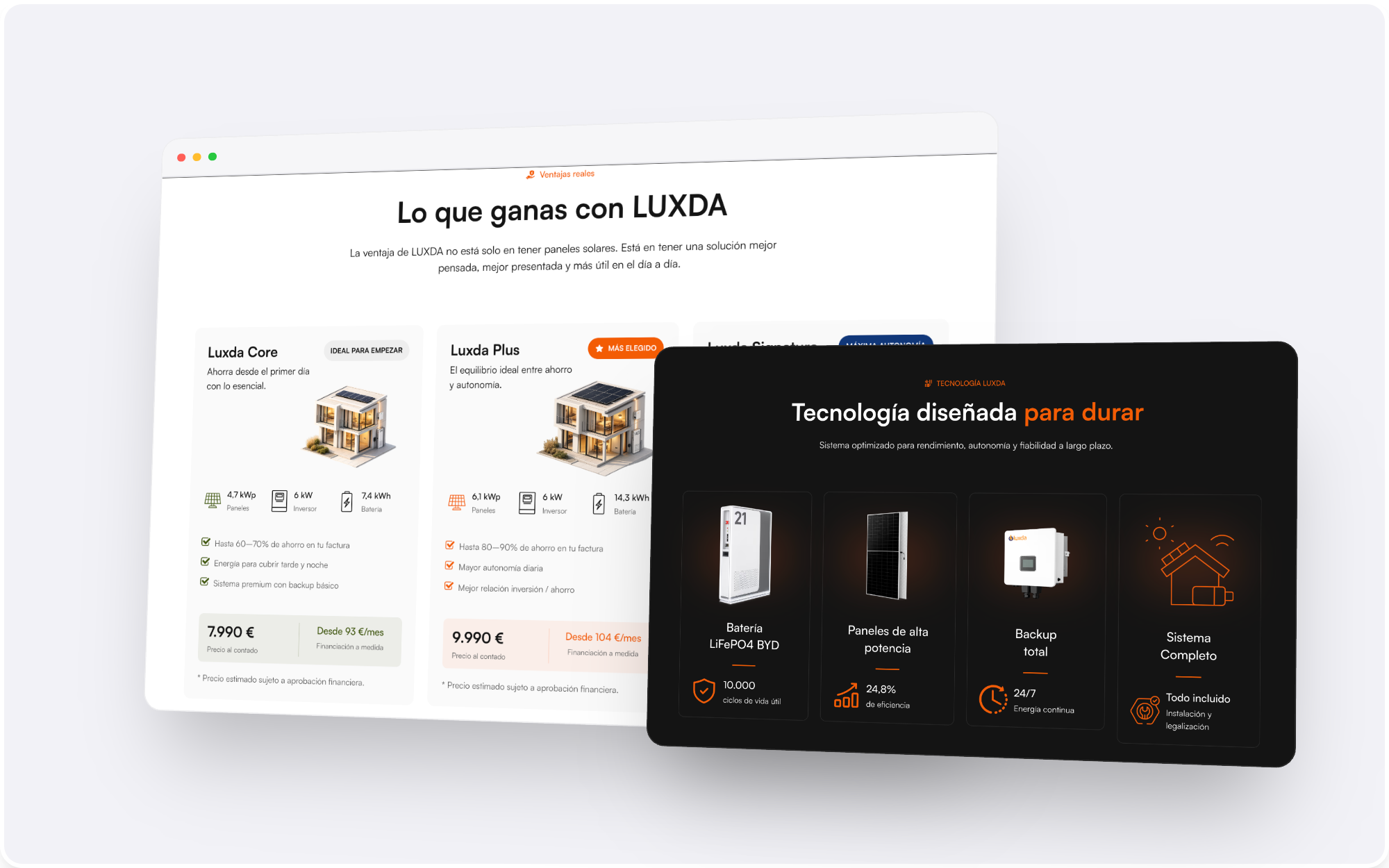 A solar and battery brand in Spain, built around a six step calculator that turns a decision worth around 10,000 euros into a guided conversation.