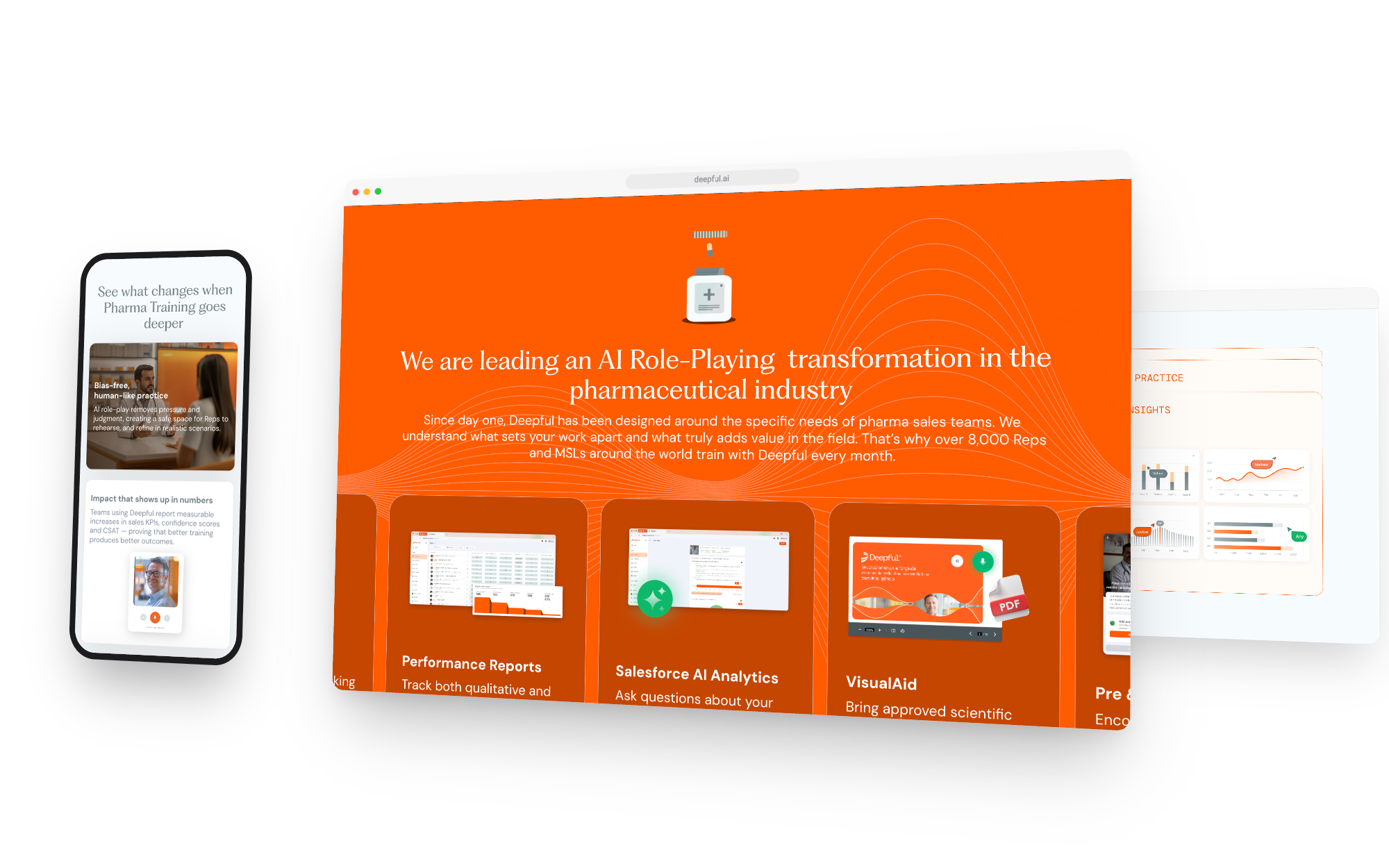 A pharma SaaS platform rebuilt in Framer from a supplied Figma, with a CMS driven blog, Rive animation in place of heavy video, and three languages.