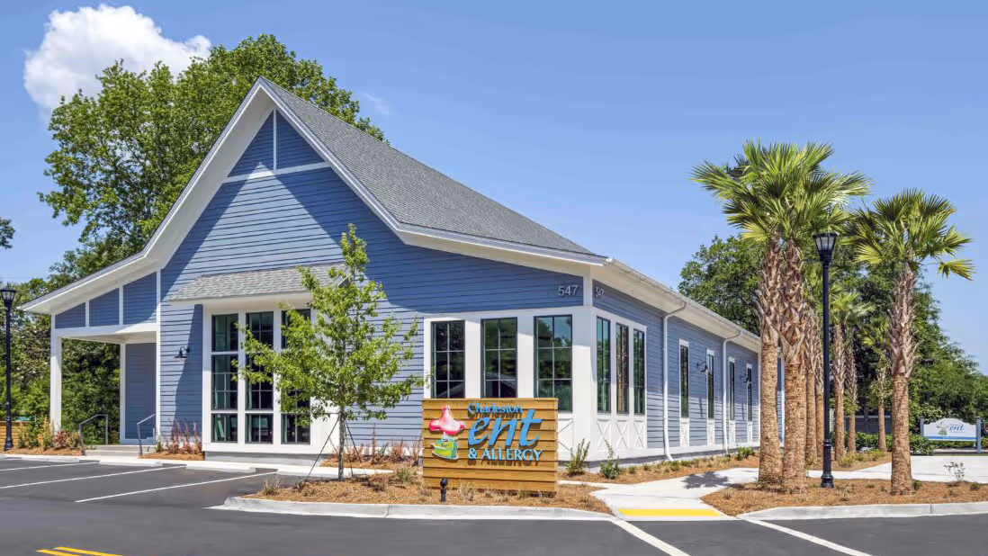 ENT Allergy Building next to Palmetto Trees.