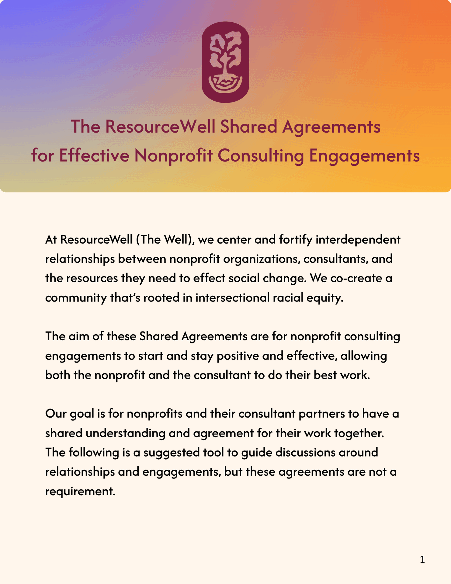 ResourceWell Shared Agreements