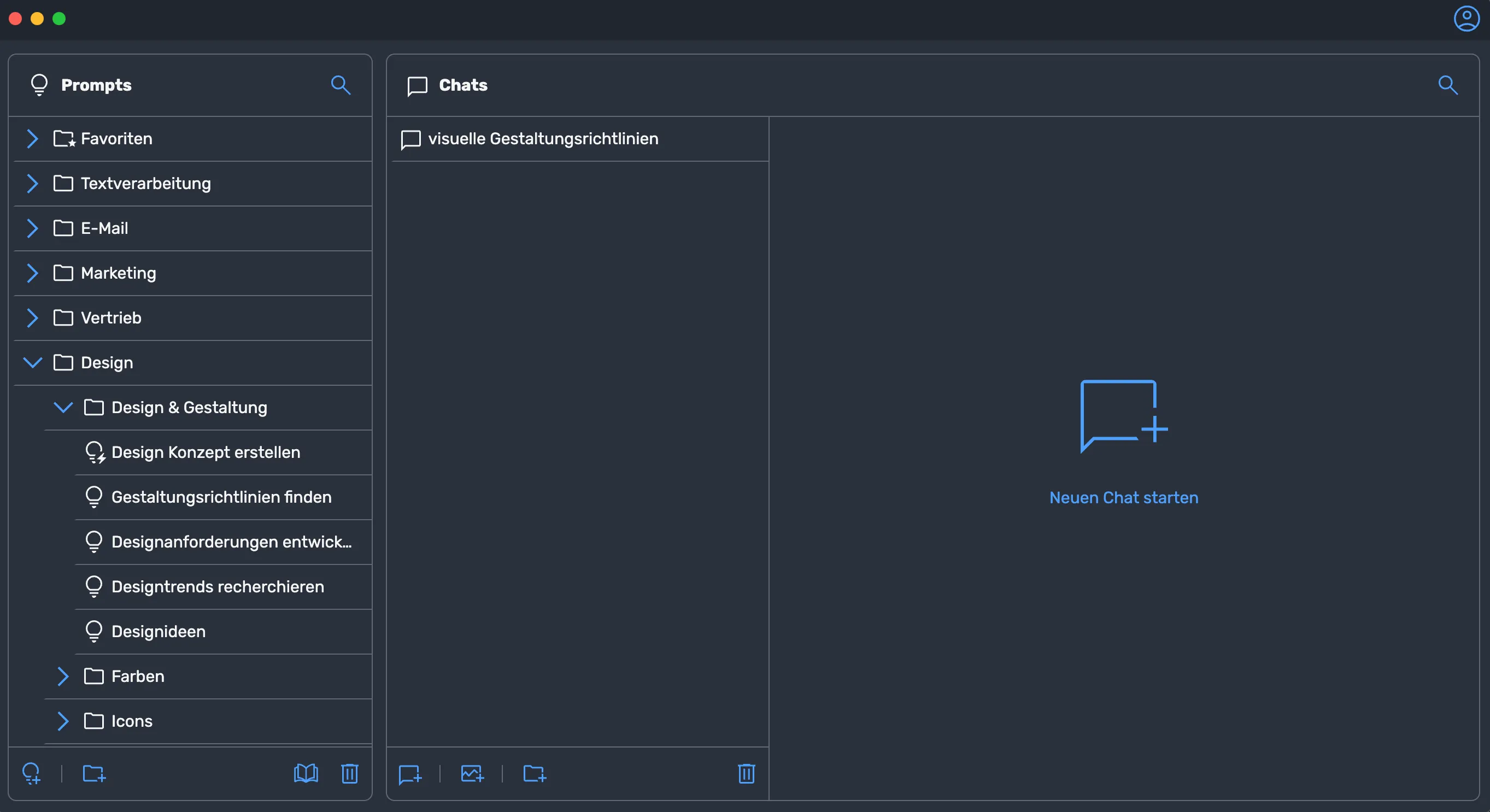 nele.ai - Datenschutz Konforme KI Anwendung für Unternehmen im Darkmode - Chat Starten