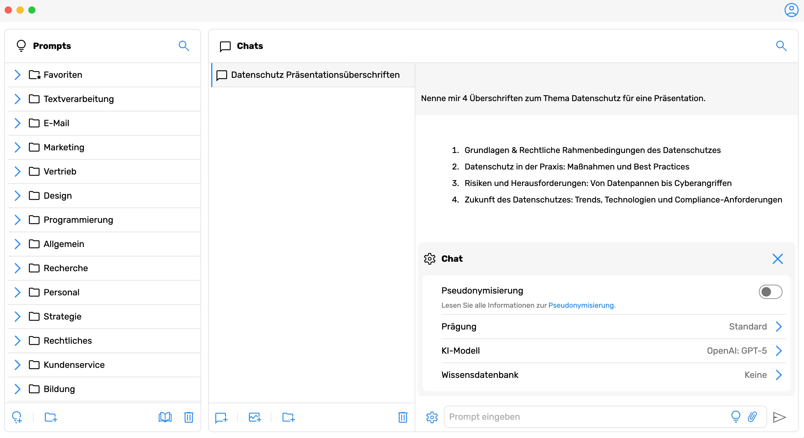 nele.ai - Datenschutz Konforme KI Anwendung für Unternehmen - Chat