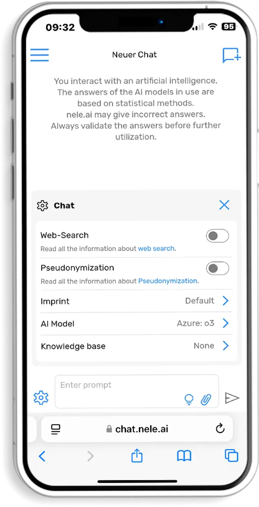 nele.ai Anwendung auf einem iPhone