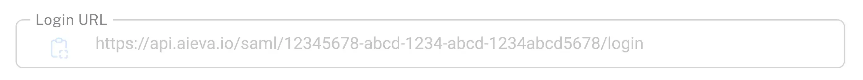 Eingabefeld zur Darstellung der Login-URL für den SSO-Login.