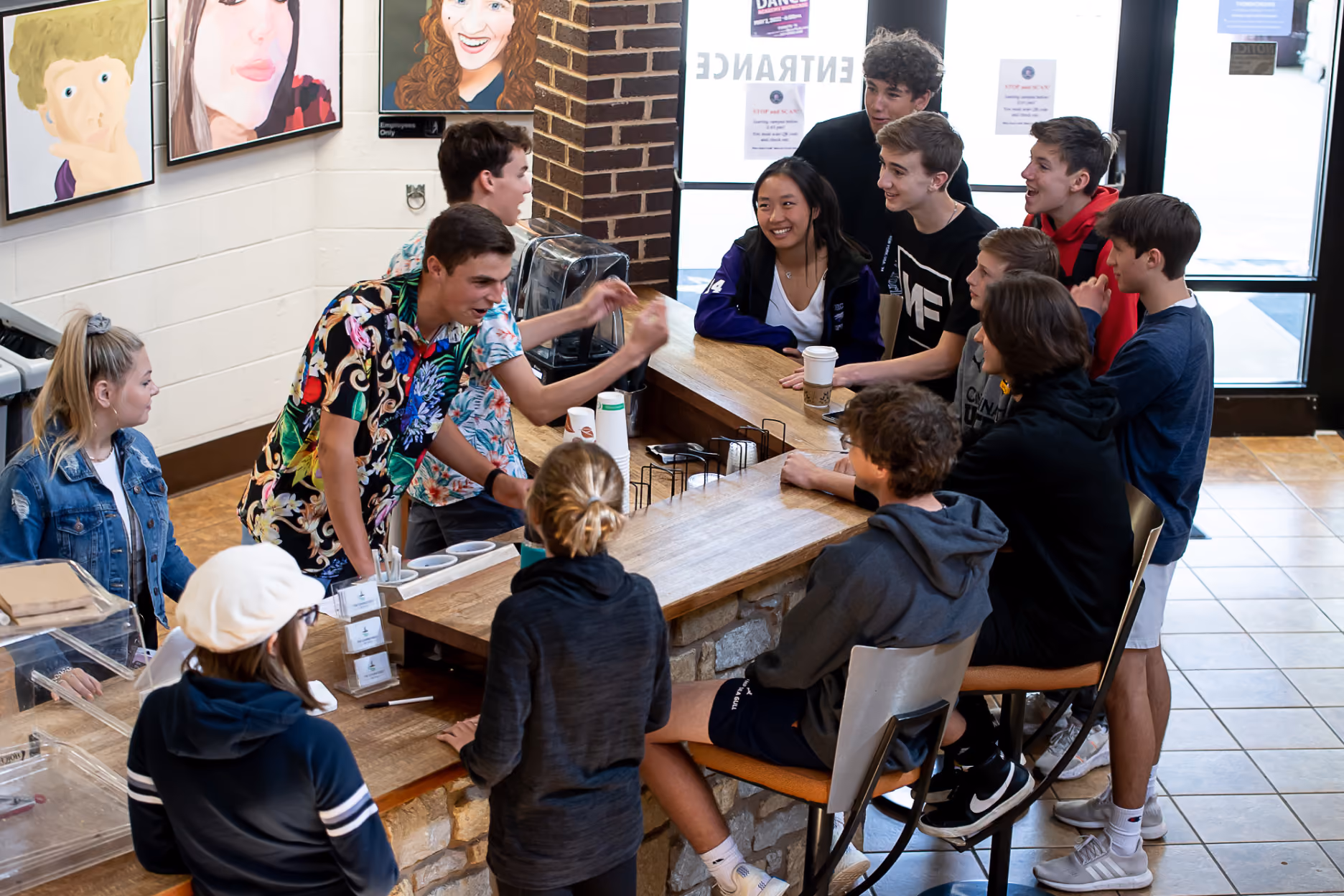 Students in a coffee shop