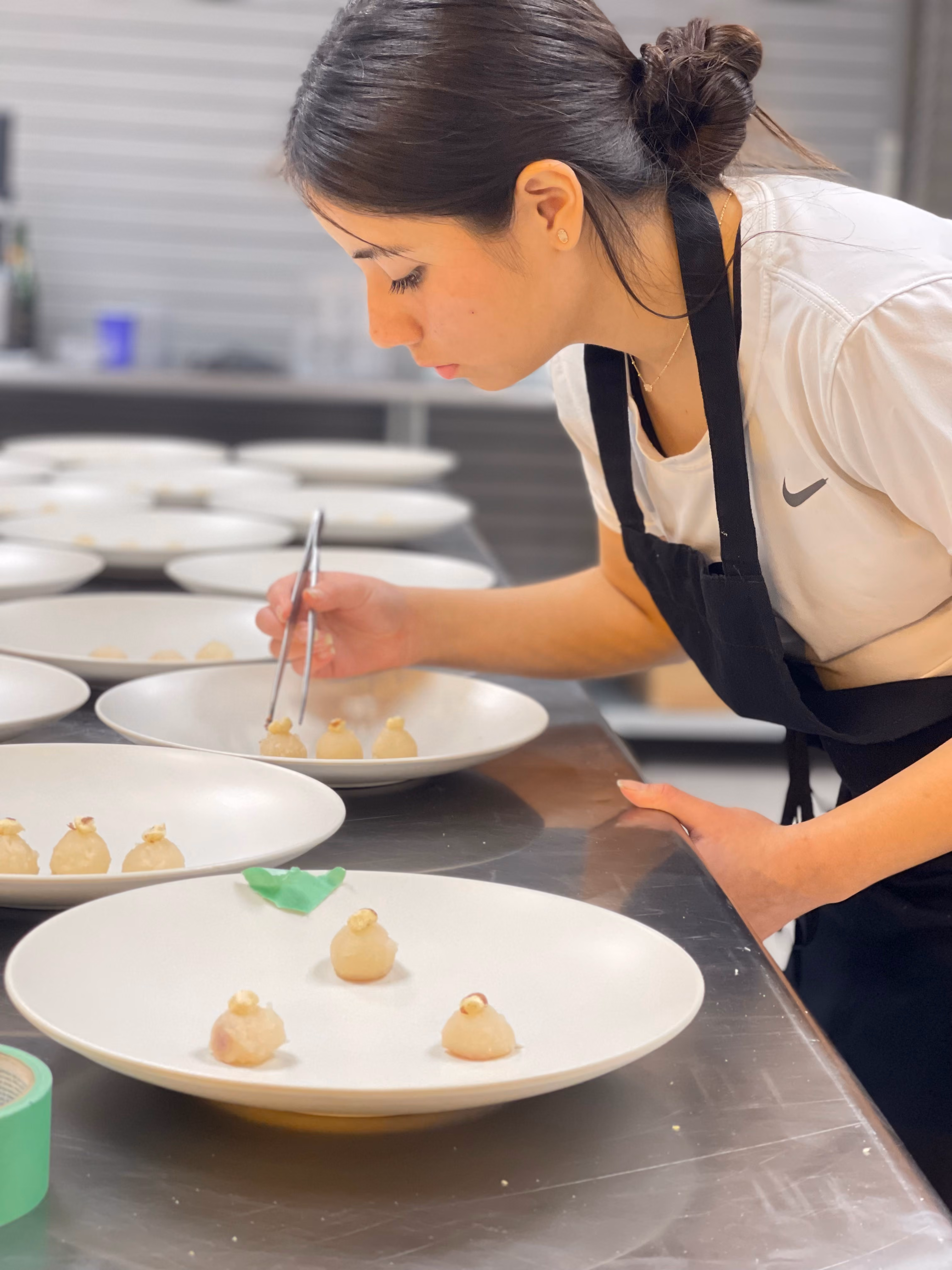Student working in the kitchen
