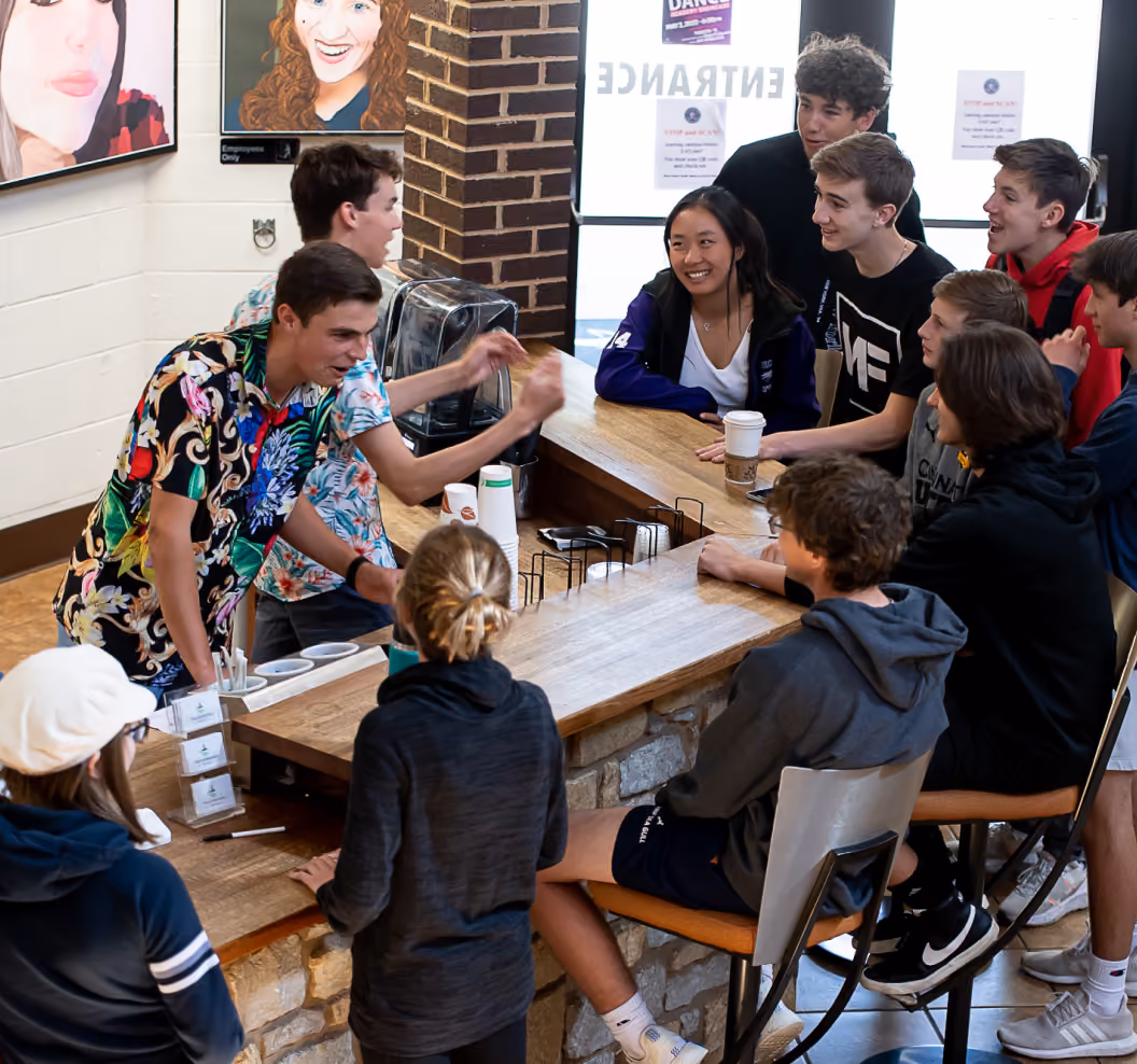 Students in a coffee shop