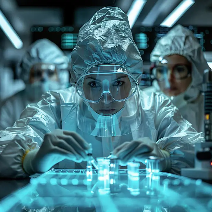 A woman working in laboratory