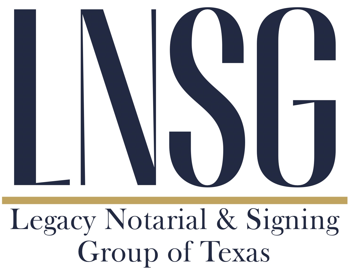 A logo with large LNSG letters in navy blue.