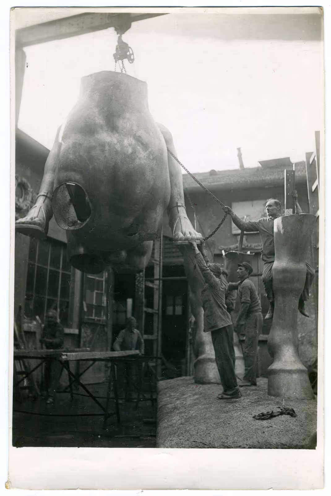 The installation of Giorgio Gori's work, The Italian Genius of Fascism, 1937.
