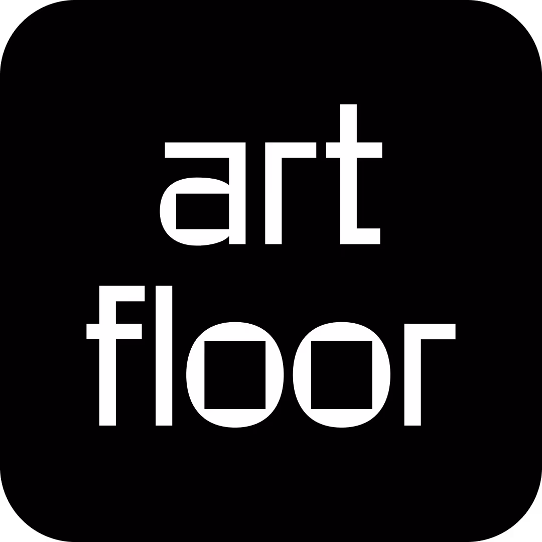White lowercase text logo reading 'art floor' on a black square background.