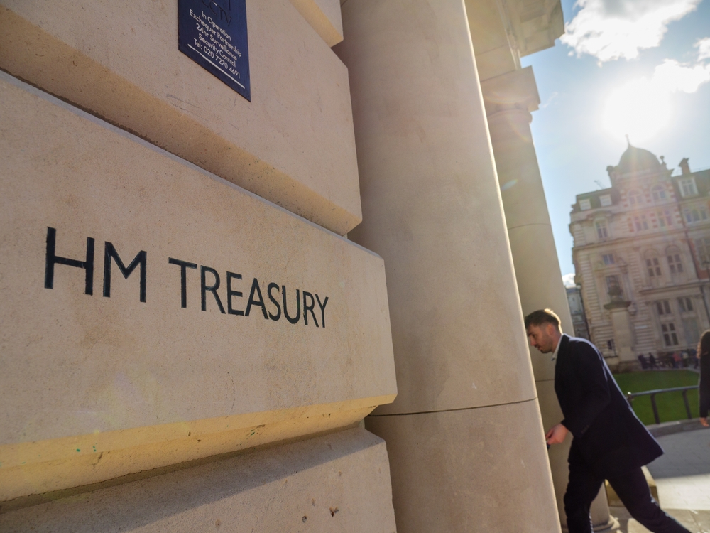 Sign outside HM Treasury 