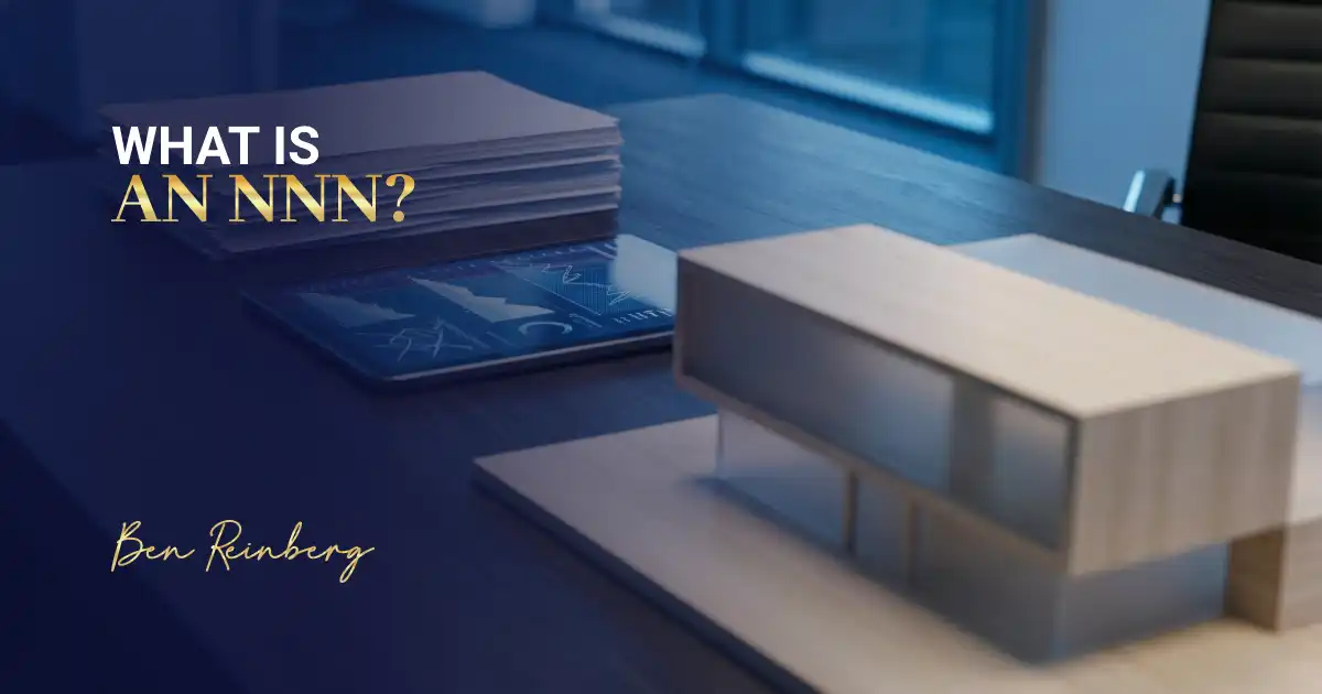 Modern commercial real estate design with NNN lease concept and building model