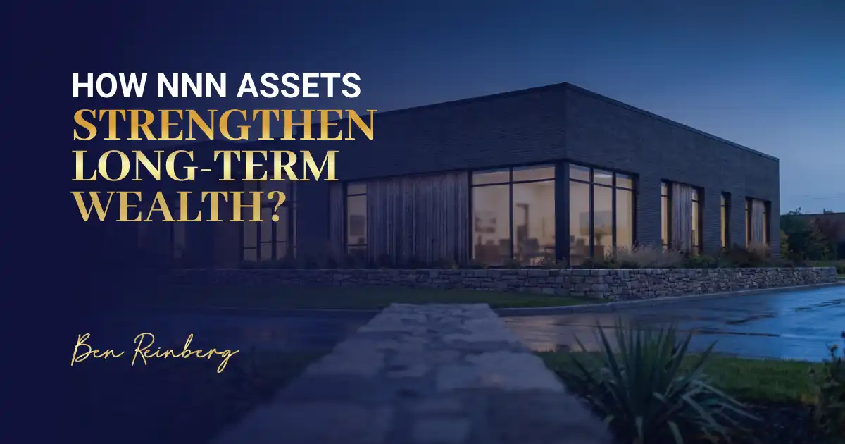 Modern commercial real estate NNN design with contemporary office building exterior.