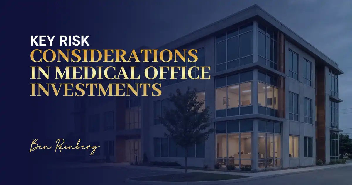  Medical office commercial real estate design with modern glass building.