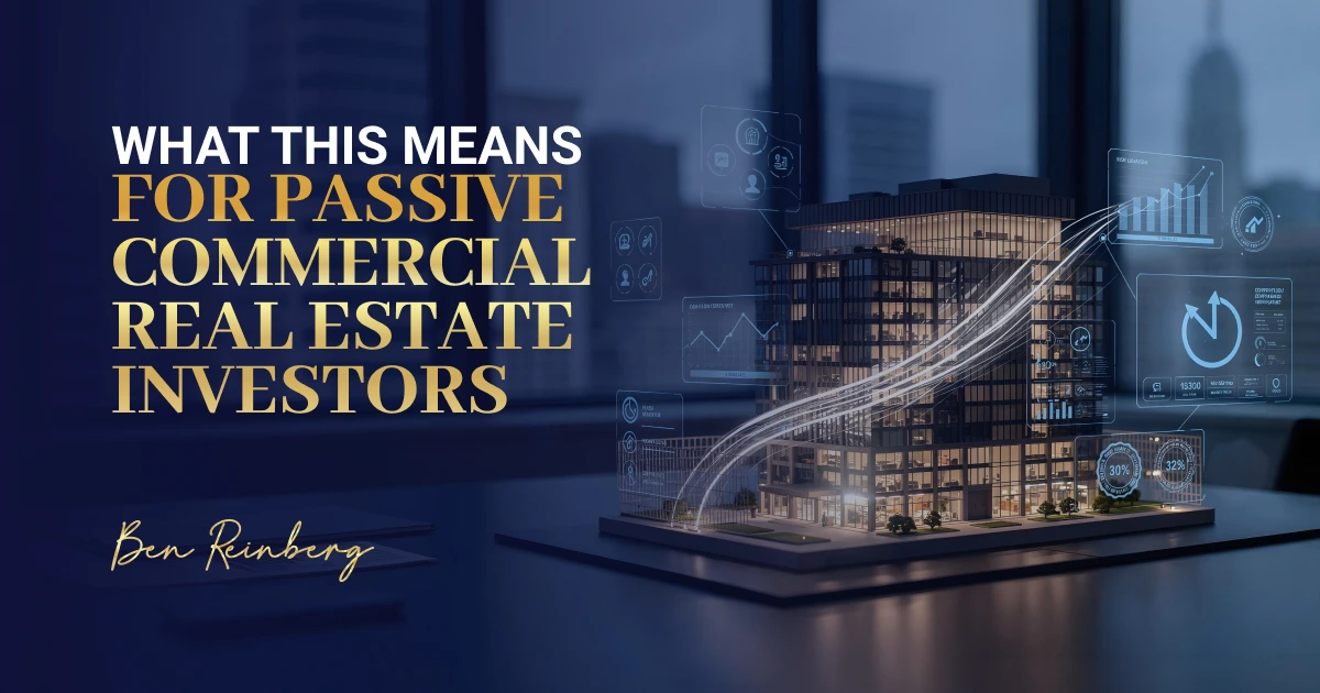 AI real estate investing visual showing data overlays on a commercial building