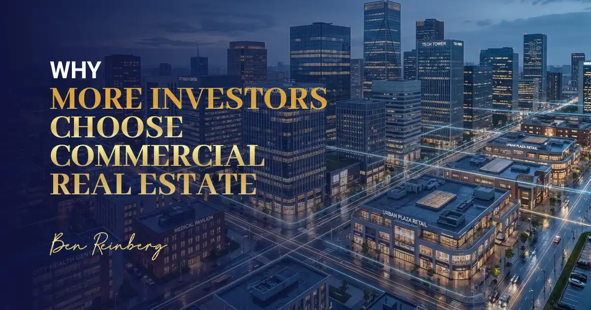 Modern city with highlighted commercial zones, offering a glimpse into commercial real estate investment.