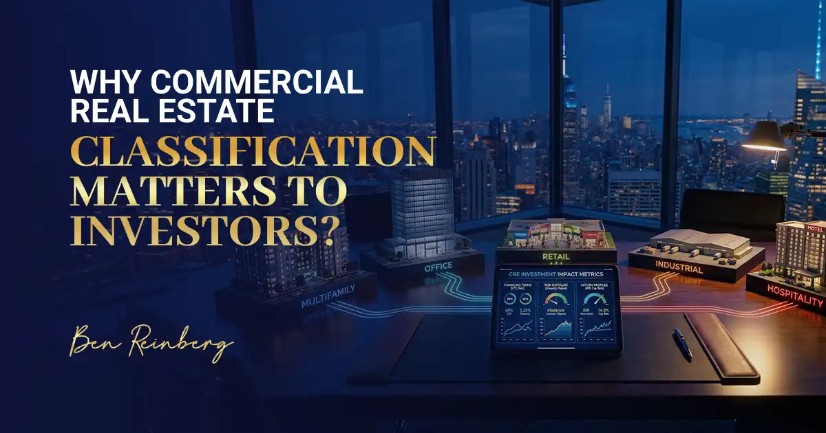 Office desk overlooking city with models of retail, hospitality and industrial properties