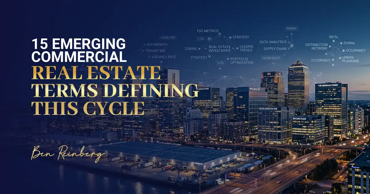 Real estate investment terms presented through city growth view