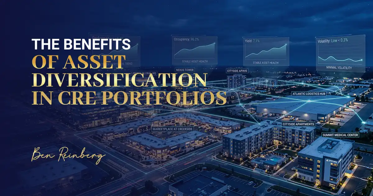 Diversified commercial real estate portfolio over city skyline