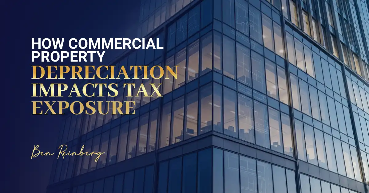 Modern glass tower and office floors featuring commercial depreciation value