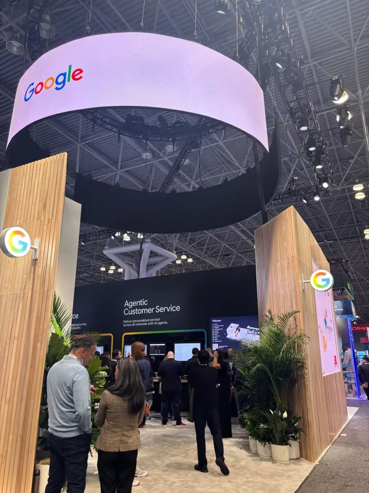 The Google booth with an Agentic Customer Service display