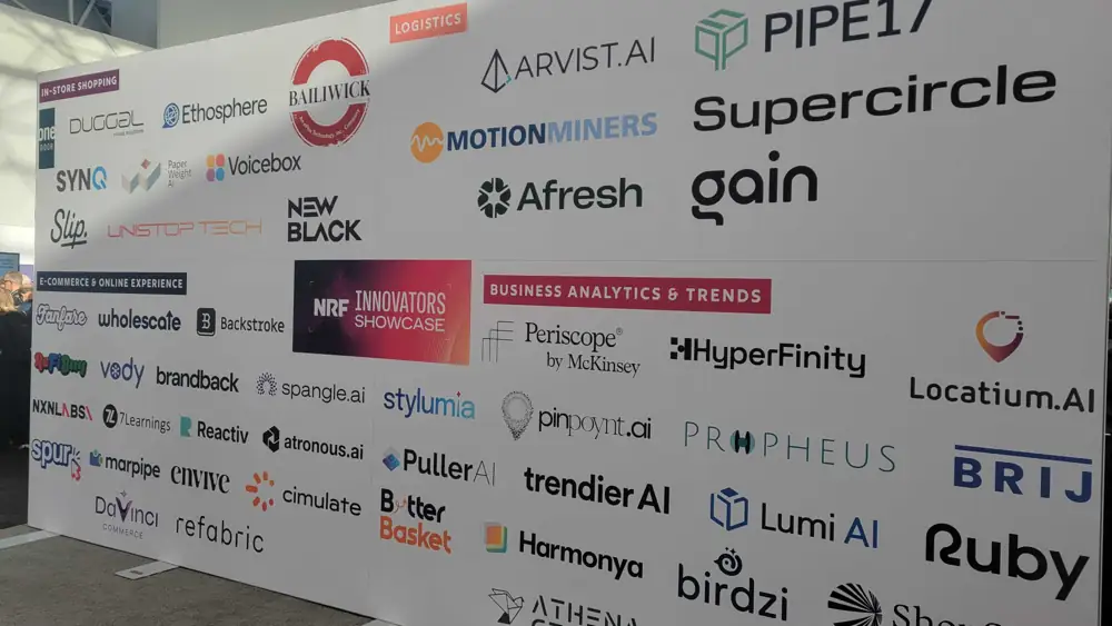 The NRF Innovators Showcase wall
