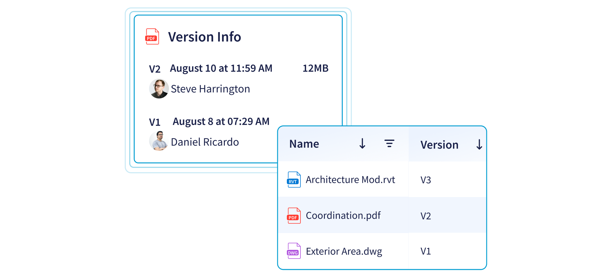 CUBE visual comparison slider highlighting revision differences between CAD and BIM file versions