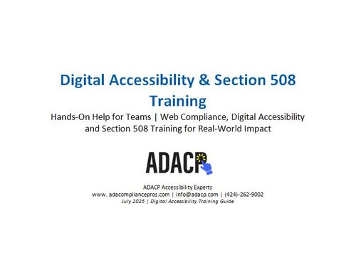 Digital Accessibility & Section 508 Training