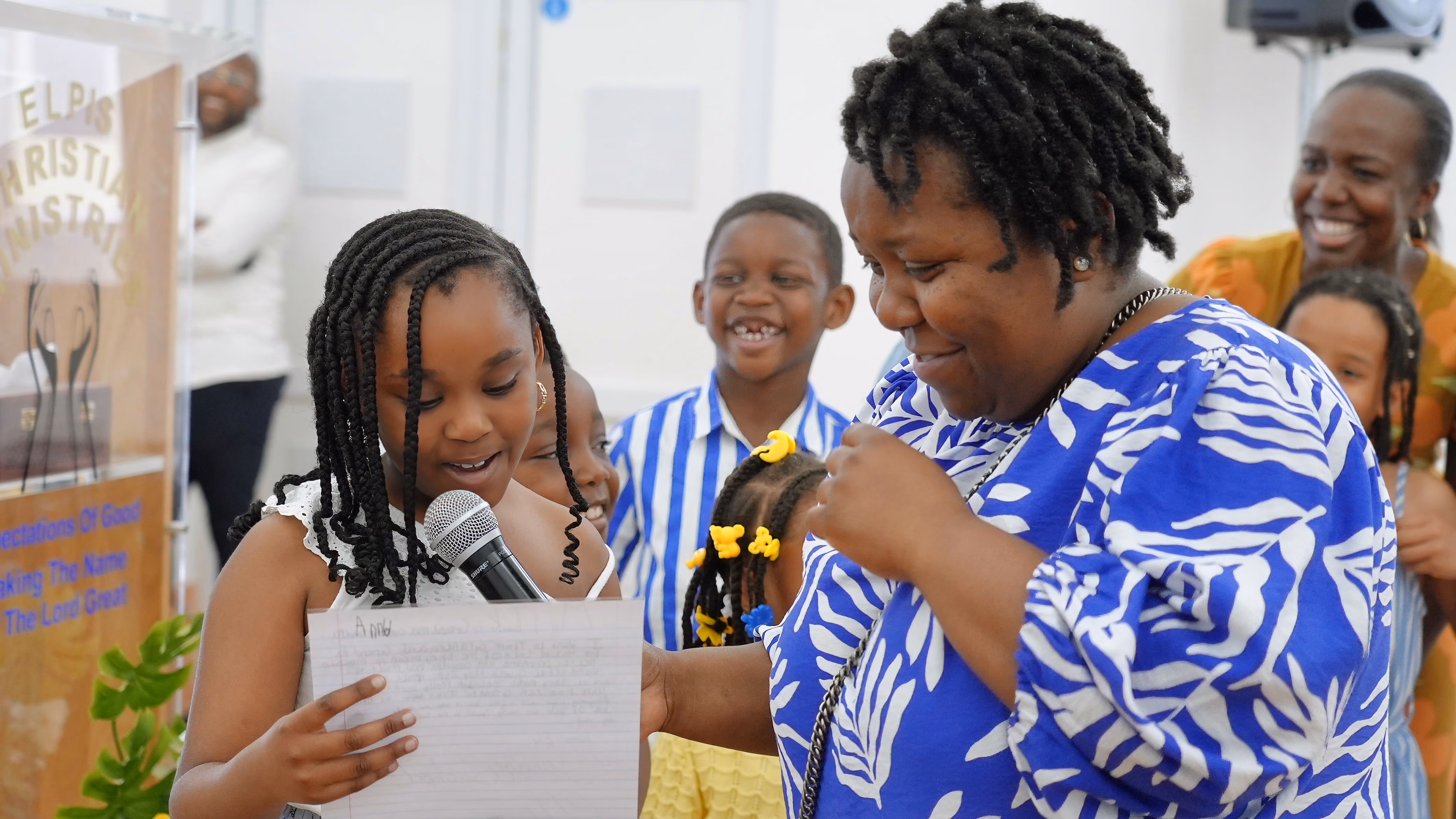 Congregation at a Sunday service at Elpis Christian Ministries, Ilford