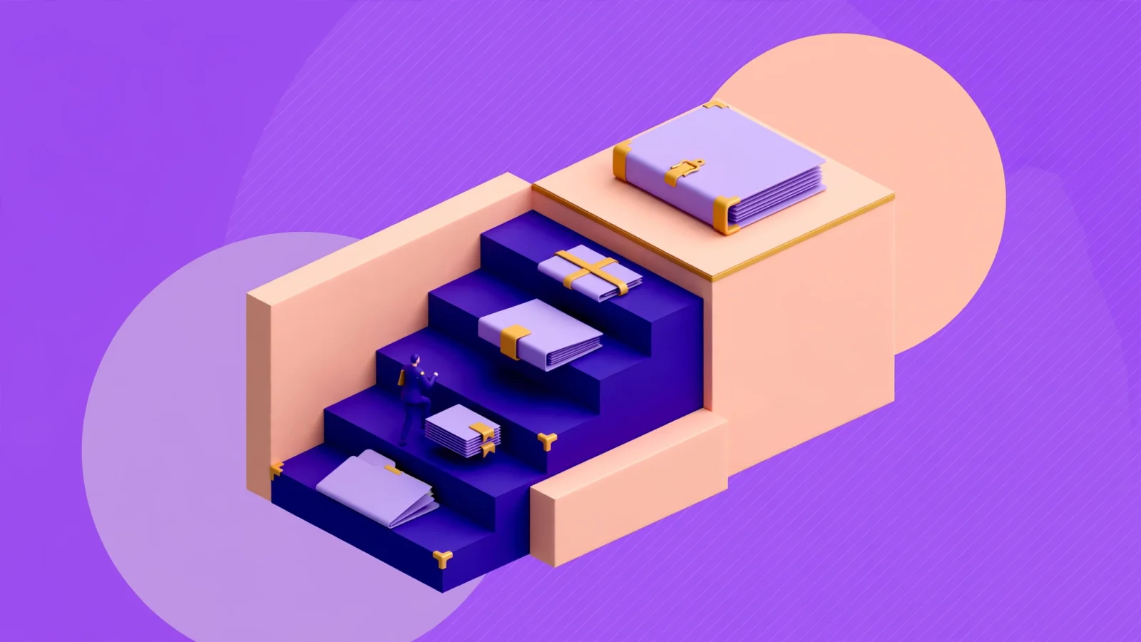For the graduation section, show a visual staircase of a fund manager moving from a first institutional fund toward a larger LP mandate, with each landing represented by stronger track record, operations, and reporting; use no text.