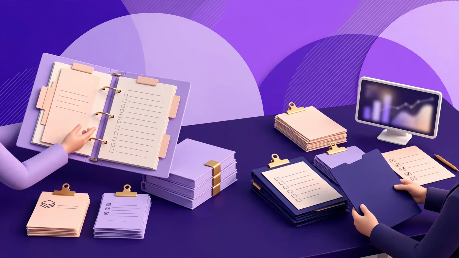 For the diligence section, show an emerging VC team walking an LP through a well-organized diligence room with track-record files, operating controls, and reporting screens visible but unreadable; use no text.