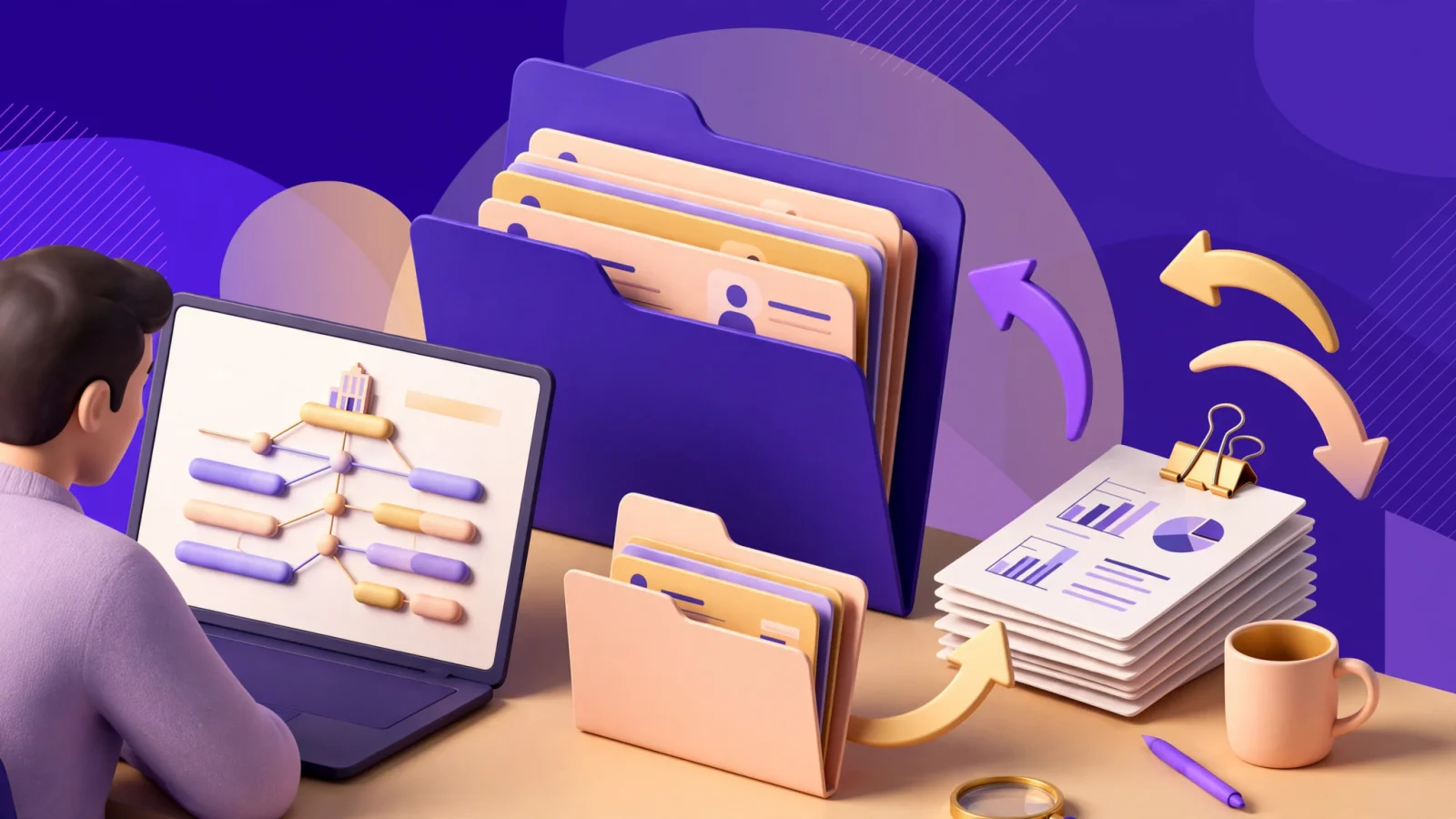 An editorial scene of a founder reviewing a clean capitalization table while one investment vehicle represents several investors, with a nearby sidecar folder suggesting that rights, transfers, and reporting can still add complexity, with no legible text.