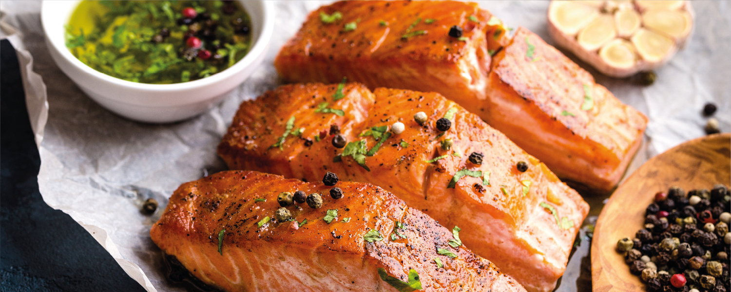 cooked salmon meat