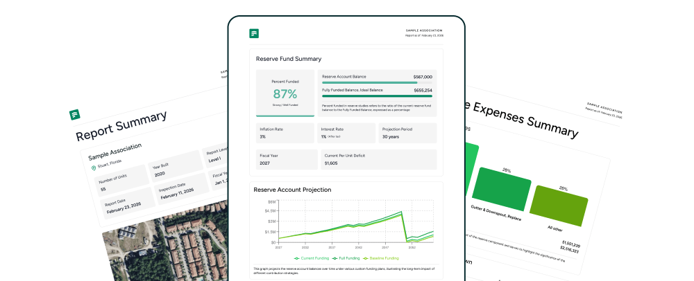 PropFusion reserve study report, preview of 3 pages.