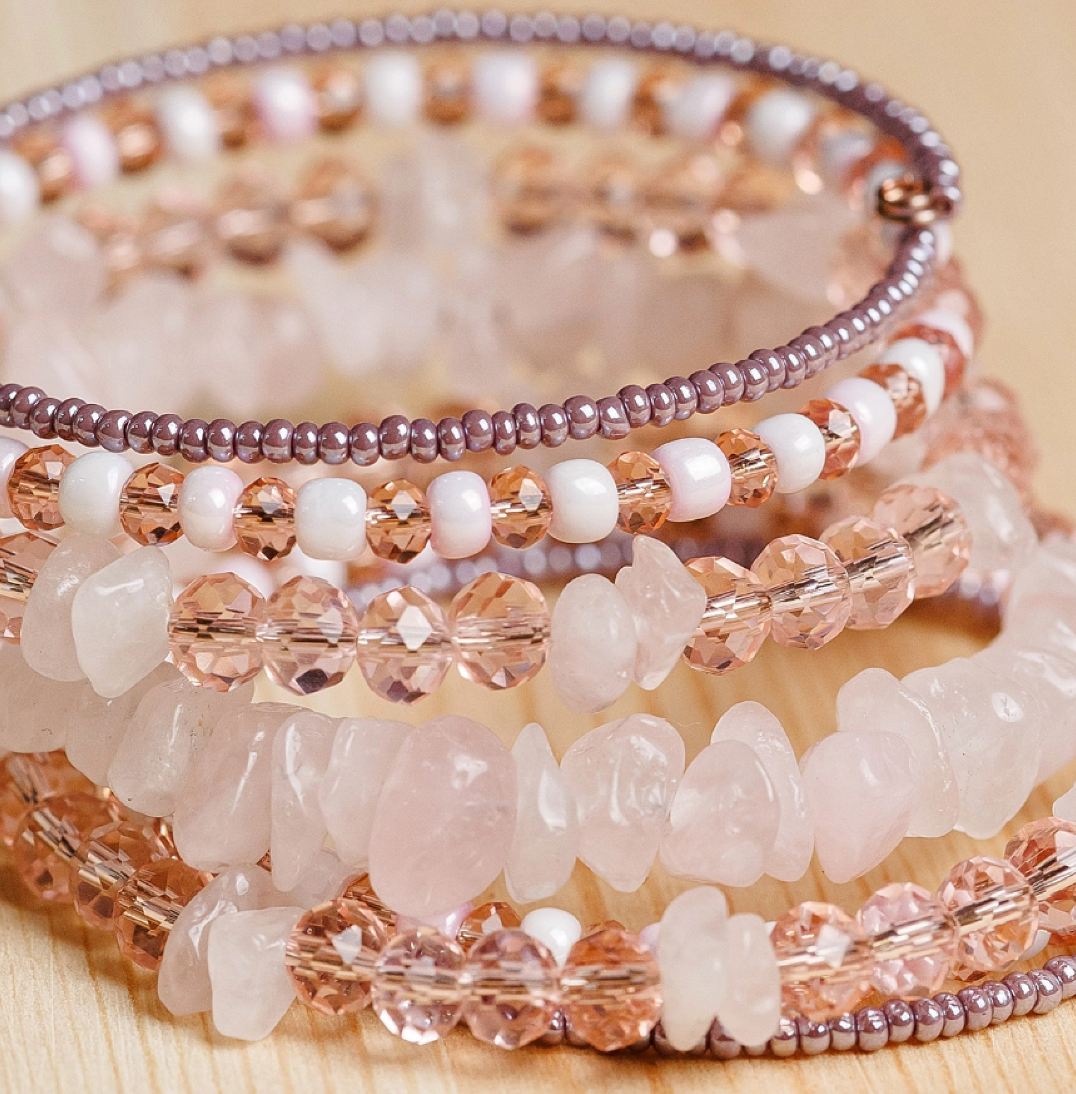 Natural quartz & crystal bracelet