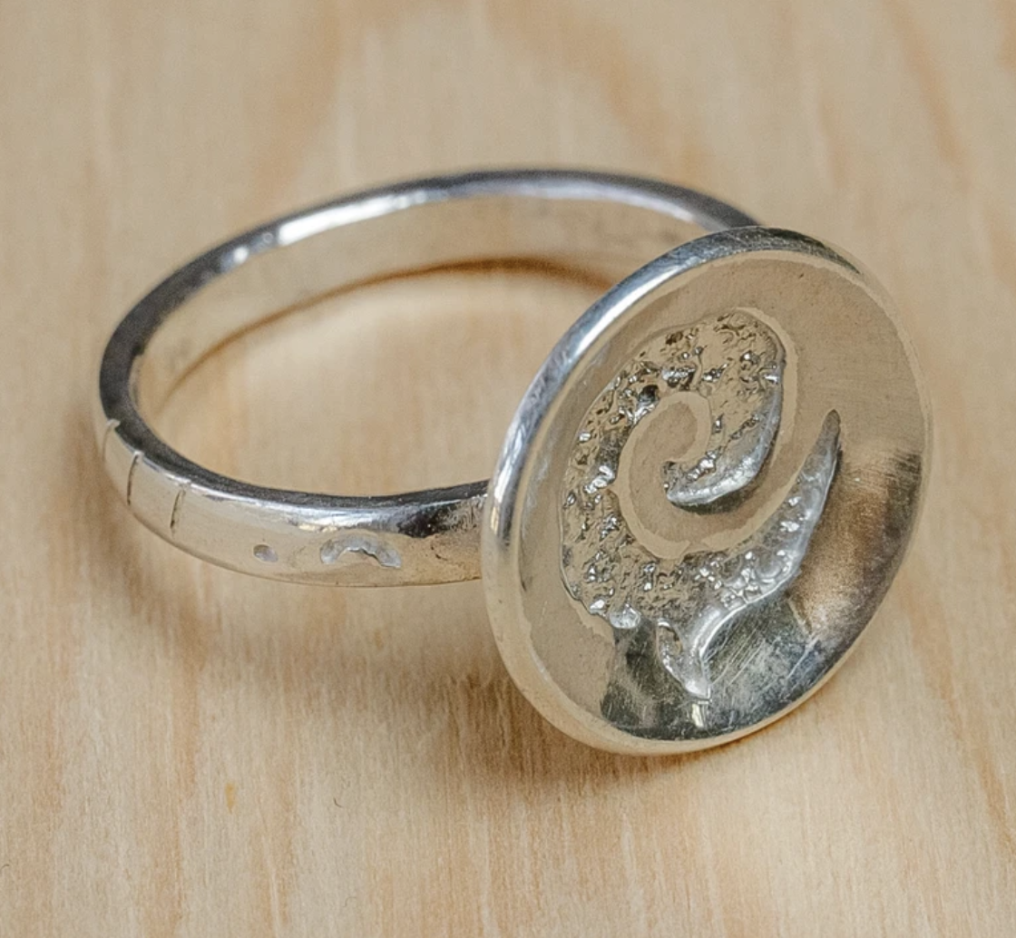 Polished silver ring