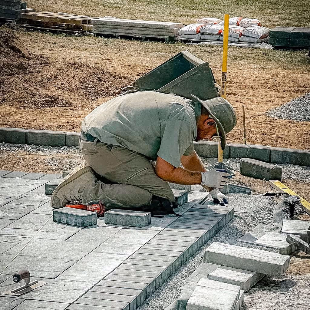 Custom hardscaping with timeless stone design