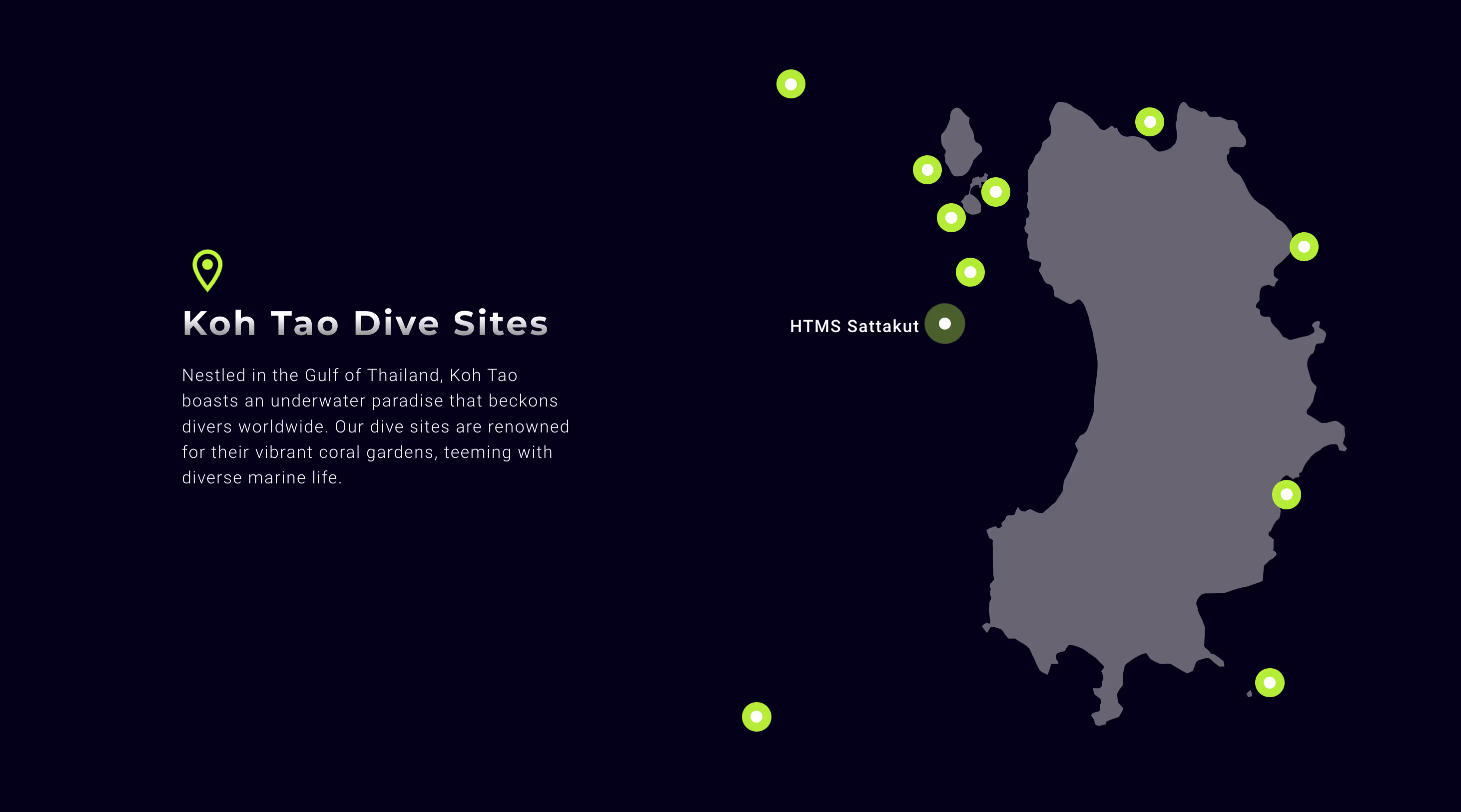 interactive dive map of koh tao from the website of Turtle Divers 